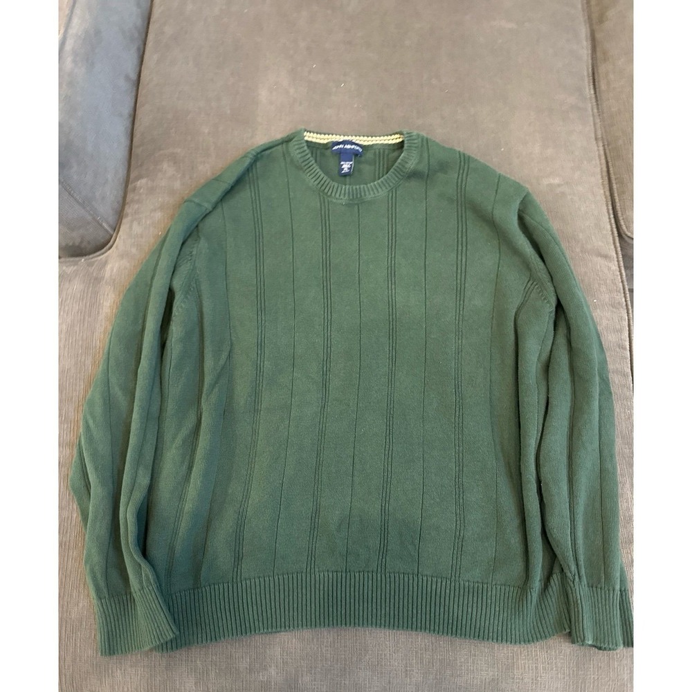 John ashford sweater green crewneck XL ribbed